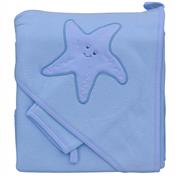 Froté ručník Scarlett hvězda s kapucí modrý