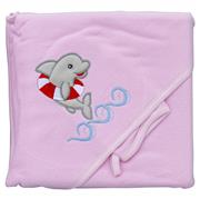 Froté ručník Scarlett delfín s kapucí růžový