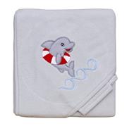 Froté ručník Scarlett delfín s kapucí šedý