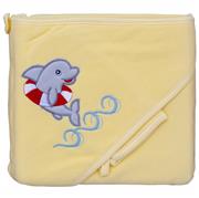 Froté ručník Scarlett delfín s kapucí žlutý