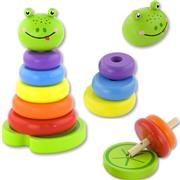 Skládačka barevné kroužky - žába