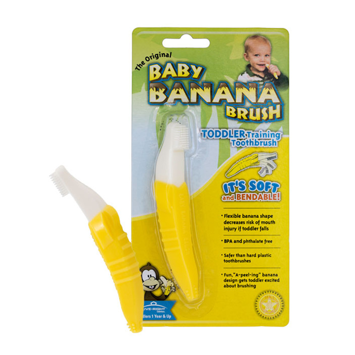 Baby Banana Brush první kartáček - detail kartáček
