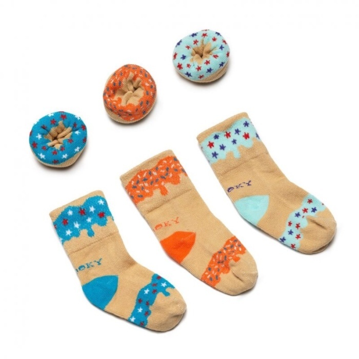 Dooky Gift DONUTS ponožky Blueberry Orange 3 páry